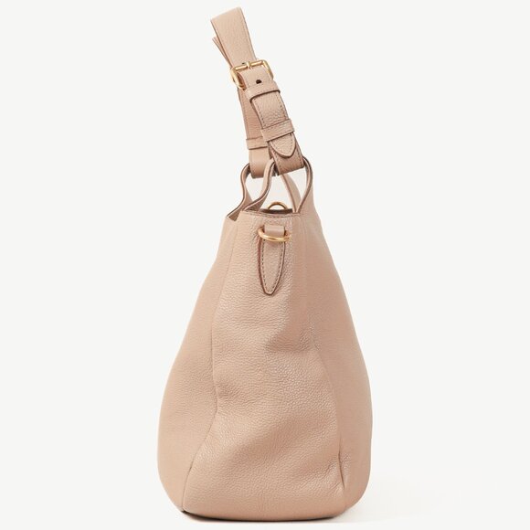 Prada Cammeo Vitello Daino Striped-Crossbody-Strap Hobo - Picture 3 of 13